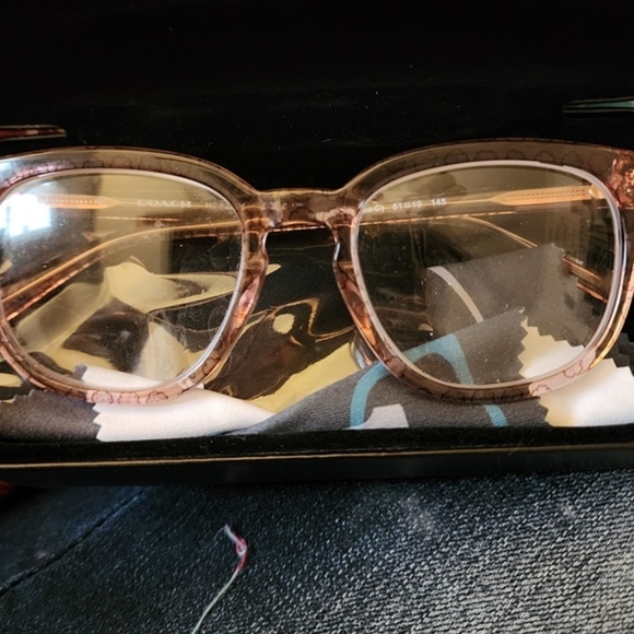 Coach Brown Flower Print Glasses - Picture 1 of 1